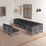 Set Divani da Giardino 8 pz con Cuscini Legno Massello di Pino