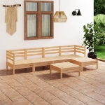 Set Divani da Giardino 6 pz in Legno Massello di Pino