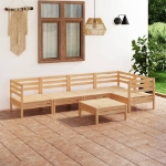 Set Divani da Giardino 6 pz in Legno Massello di Pino