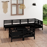 Set Divani da Giardino 8 pz in Legno Massello di Pino Nero