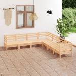 Set Divani da Giardino 7 pz in Legno Massello di Pino