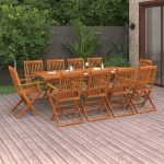 Set Pranzo da Giardino 11 pz in Legno Massello di Acacia