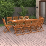 Set Pranzo da Giardino 11 pz in Legno Massello di Acacia