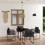 Set Mobili da Pranzo per Giardino 5 pz Nero