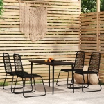 Set Mobili da Pranzo per Giardino 5 pz Nero