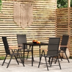 Set Mobili da Pranzo per Giardino 5 pz Nero