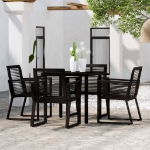 Set Mobili da Pranzo per Giardino 5 pz Nero