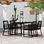 Set Mobili da Pranzo per Giardino 5 pz Nero