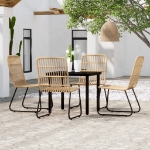 Set Mobili da Pranzo per Giardino 3 pz Rovere