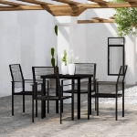 Set Mobili da Pranzo per Giardino 5 pz Nero