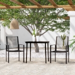 Set Mobili da Pranzo per Giardino 3 pz Nero