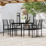 Set Mobili da Pranzo per Giardino 5 pz Nero