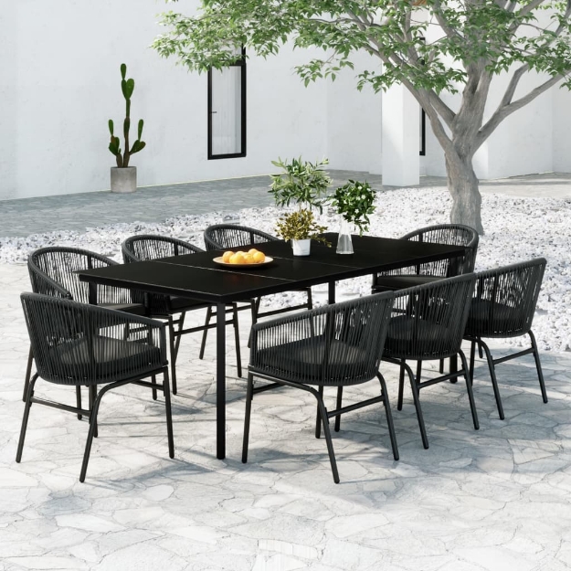 Set Mobili da Pranzo da Giardino 9 pz Antracite