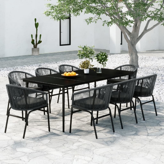 Set Mobili da Pranzo da Giardino 9 pz Antracite