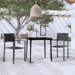 Set Mobili da Pranzo per Giardino 3 pz Nero