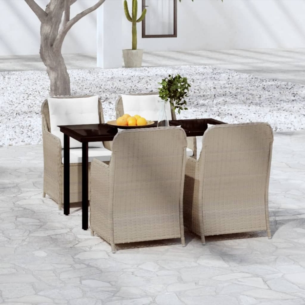 Set Mobili da Pranzo per Giardino 5 pz Marrone