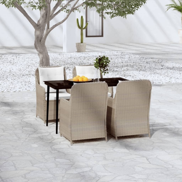 Set Mobili da Pranzo per Giardino 5 pz Marrone