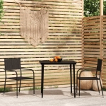 Set Mobili da Pranzo per Giardino 3 pz Nero