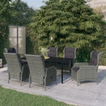 Set Mobili da Pranzo per Giardino 7 pz Grigio Chiaro