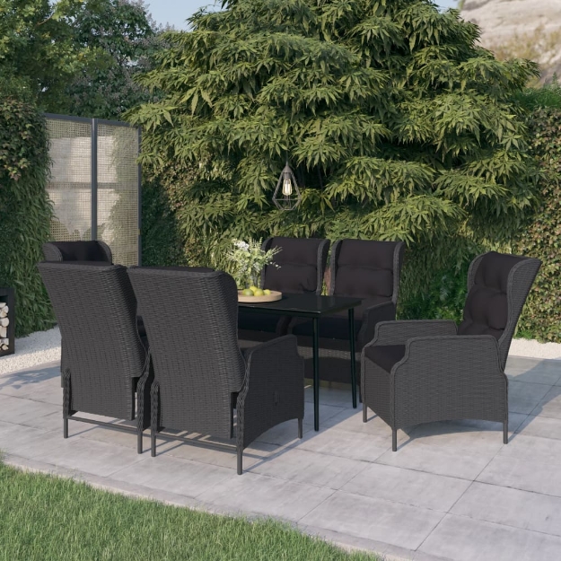 Set Mobili da Pranzo per Giardino 7 pz Grigio Scuro