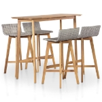 Set da Pranzo da Giardino 5 pz in Legno Massello di Acacia