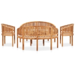 Set Salotto da Giardino 5 pz Design Curvo in Massello di Teak