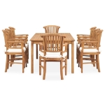 Set da Pranzo da Giardino 9 pz con Cuscini in Legno di Teak