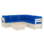 Set Divani da Giardino su Pallet 6 pz con Cuscini Legno Abete