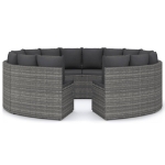 Set Divani da Giardino 8 pz con Cuscini in Polyrattan Grigio