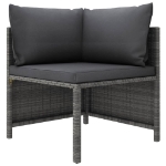 Set Divani da Giardino 12 pz con Cuscini in Polyrattan Grigio