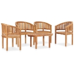 Set Salotto da Giardino 5 pz Design Curvo in Massello di Teak