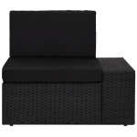 Set Divani da Giardino 5 pz con Cuscini in Polyrattan Nero