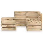 Set Salotto da Giardino 6 pz in Legno di Pino Impregnato Verde