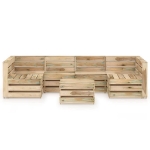 Set Salotto da Giardino 7 pz in Legno di Pino Impregnato Verde