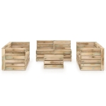 Set Salotto da Giardino 9 pz in Legno di Pino Impregnato Verde