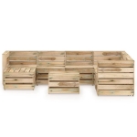 Set Divani da Giardino 8 pz in Legno di Pino Impregnato Verde