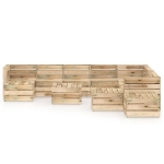 Set Salotto da Giardino 12 pz in Legno di Pino Impregnato Verde