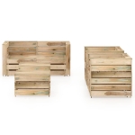 Set Salotto da Giardino 6 pz in Legno di Pino Impregnato Verde