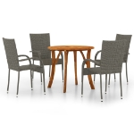 Set Mobili da Pranzo per Giardino 5 pz Grigio