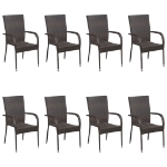 Set Mobili da Pranzo Giardino 9 pz in Polyrattan Grigio