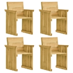 Set da Pranzo da Giardino e Cuscini 5 pz Legno Pino Impregnato