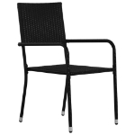 Set Mobili da Pranzo Giardino 7 pz in Polyrattan Nero