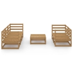 Set Divani da Giardino 6 pz Miele in Legno Massello di Pino