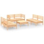 Set Divani da Giardino 7 pz in Legno Massello di Pino