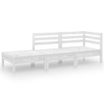 Set Divani da Giardino 3 pz Bianco in Legno Massello di Pino