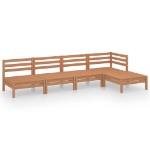 Set Divani da Giardino 5 pz in Legno Massello di Pino Miele