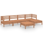 Set Salotto da Giardino 6 pz in Legno Massello di Pino Miele