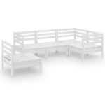 Set Divani da Giardino 5 pz in Legno Massello di Pino Bianco