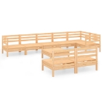 Set Salotto da Giardino 9 pz in Legno Massello di Pino