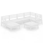 Set Salotto da Giardino 7 pz in Legno Massello di Pino Bianco